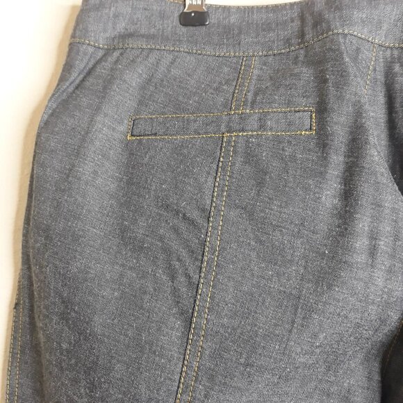 NWT Y2K Derek Lam 10 Crosby Cropped Color Block Chambray Pants 12 - Picture 5 of 12